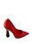 Anna Leather Pump Heels In Red - Red