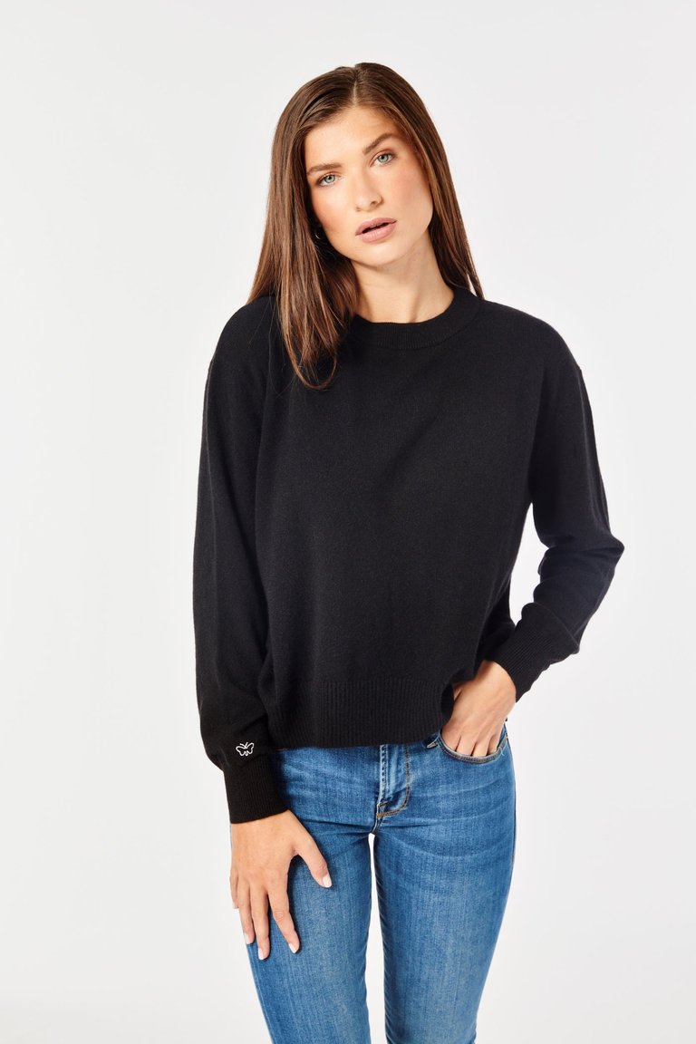 The Cashmere Crewneck Sweater - Black - Black