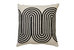 Block Printed Waves Throw Pillow, Black - 18x18 inch