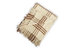 Cotton Boucle Large Check Pattern Throw Blanket - Brown