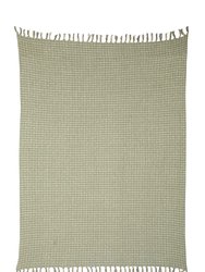 Cotton Boucle Small Check Pattern Throw Blanket - Sage Ivory - Sage Ivory