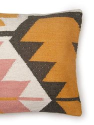 Desert Kilim Geometric Pillow, Blush- 18 x18 Inch