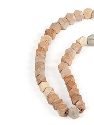 Fall Wooden Geometric Beads Garland With Jute Tassel , Geometric