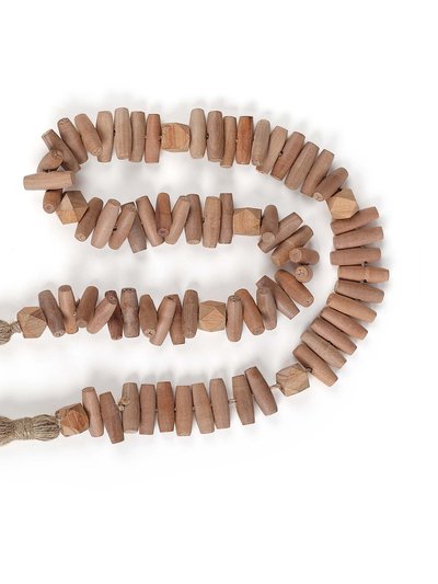 Casa Amarosa Fall Wooden Oval Beads Garland With Jute Tassel product