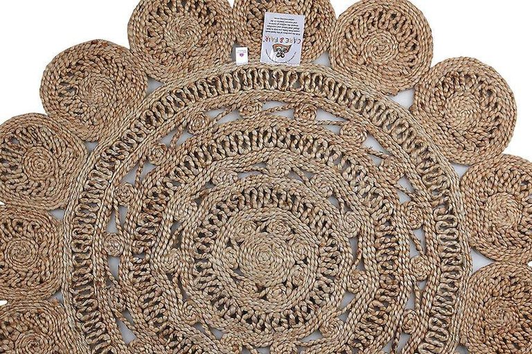 Flora Jute Rug, Natural- 40 Inch