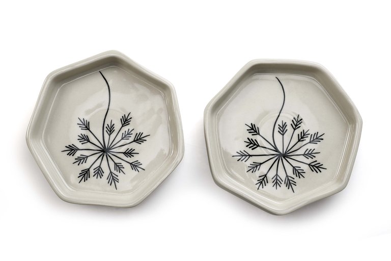 Hexagon Tree Ceramic Tree Serving Dish - Small