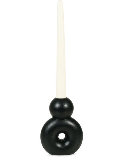 Casa Amarosa Nordic Modern 8 Style Concrete Candle Holder - Black product