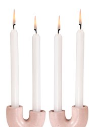Nordic Style U Shaped Concrete Candle Holder - Pink (Set of 2) - Pink