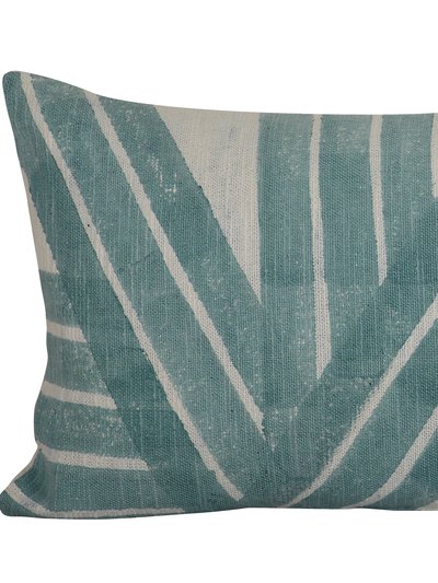 Casa Amarosa Stripe Sky Cushion, Aqua- 14x20 inch product