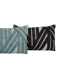 Stripe Sky Cushion, Aqua- 14x20 inch