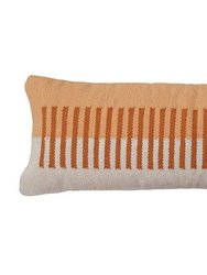 Terra Stripe Lumbar Pillow - 12x34 inch - Orange