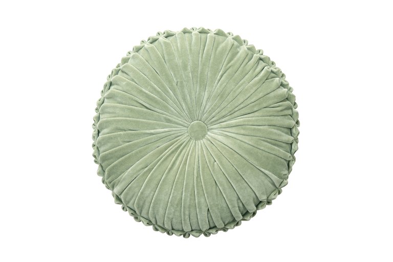 Velvet Round Cushion - Pistachio Green - 16 Inch