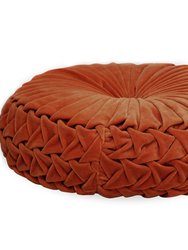 Velvet Round Cushion - Rust - 16 inch