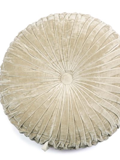 Casa Amarosa Velvet Round Handmade Pillow Biscotti  - 16 Inch product