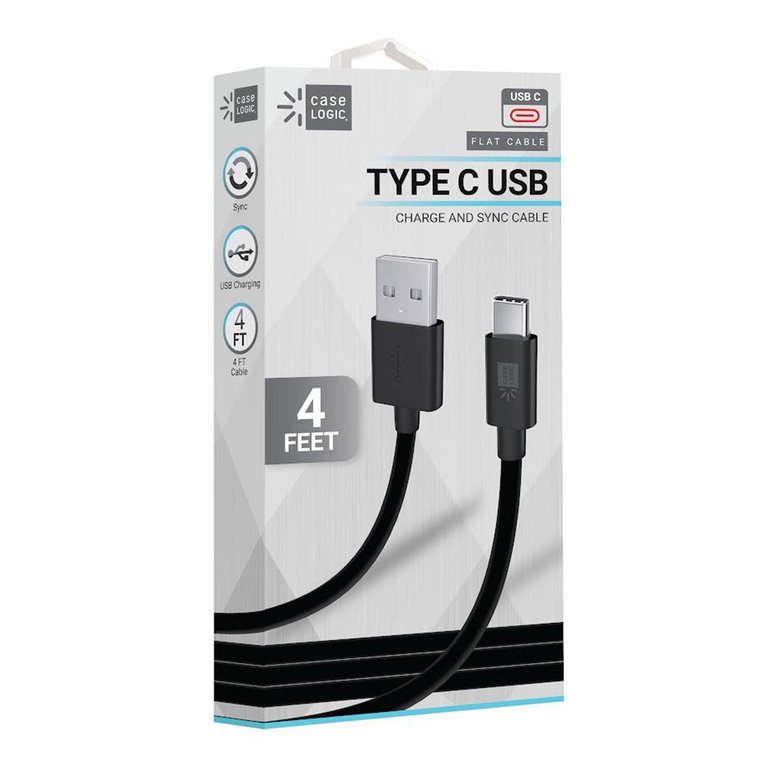 3.5" Flat USB-C 2.0 Charge And Sync Cable