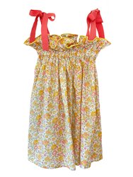 Girls' Jaime Dress in Melon Blossom - Melon Floral