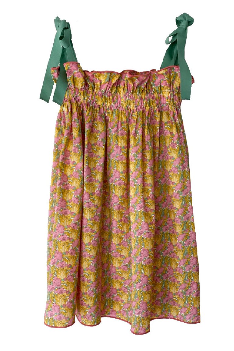 Girls' Jaime Dress In Pink And Yellow Floral - Pink & Yellow Floral