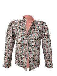 Magic Jacket - Fleur-de-Lis Jacquard and Coral Twill