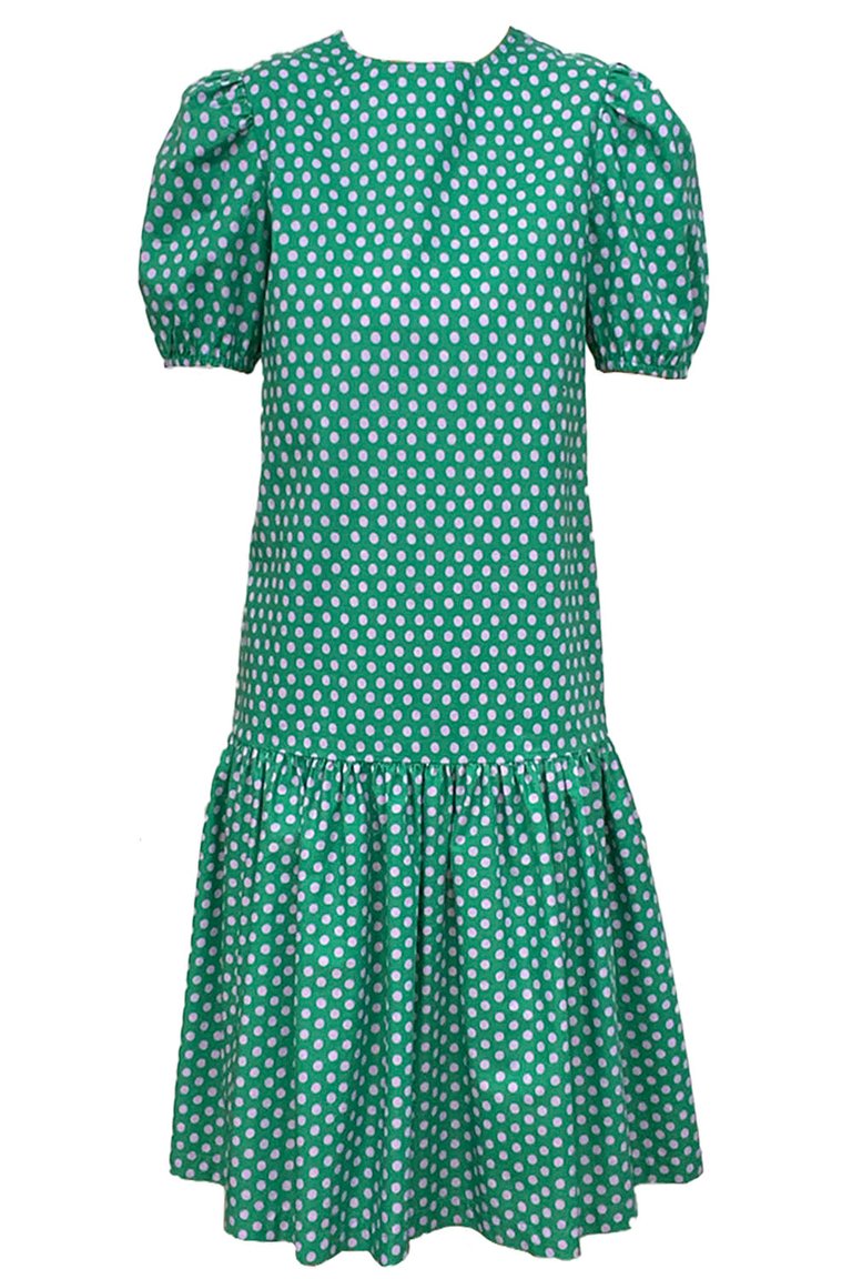 Women's Eugenie Dress in Lilac Dot - Green