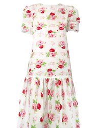 Women's Eugenie Dress in Red and Pink Rose - Red & Pink