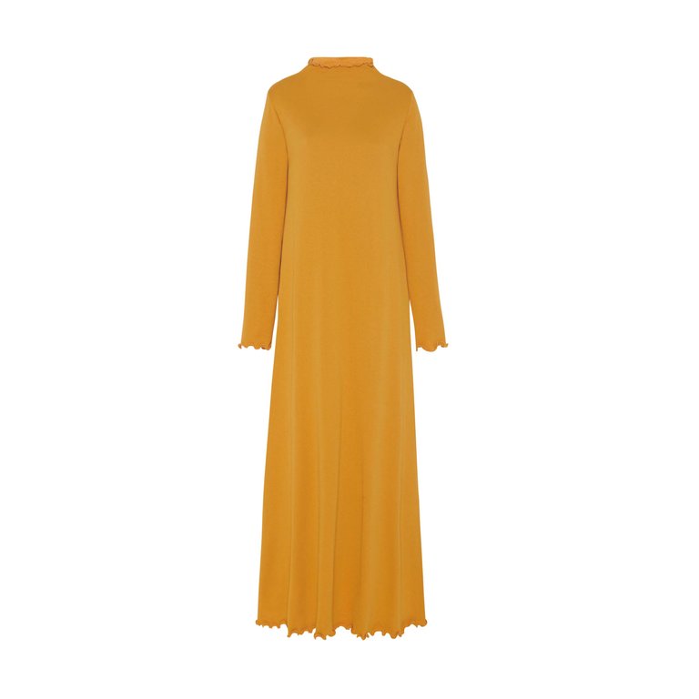 Women's Lounge Dress in Marigold French Terry - Marigold