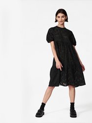 Women's Madeline Dress in Black Floral Jacquard