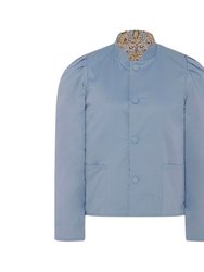 Women's Magic Jacket in Ombrè Floral Jacquard & Blue Twill