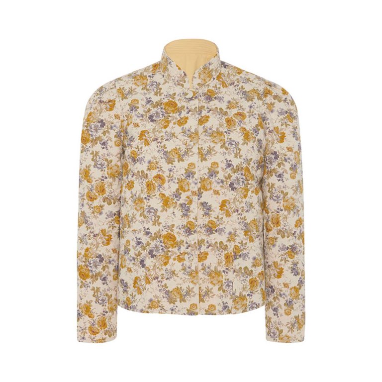 Women's Magic Jacket in Texas Rose & Yellow Twill -  Yellow Rose Cotton & Yellow Twill