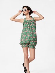 Women's Peter Playsuit in Green - Pink & Green