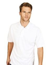 Casual Classic Mens Premium Triple Stitch Polo (White) - White