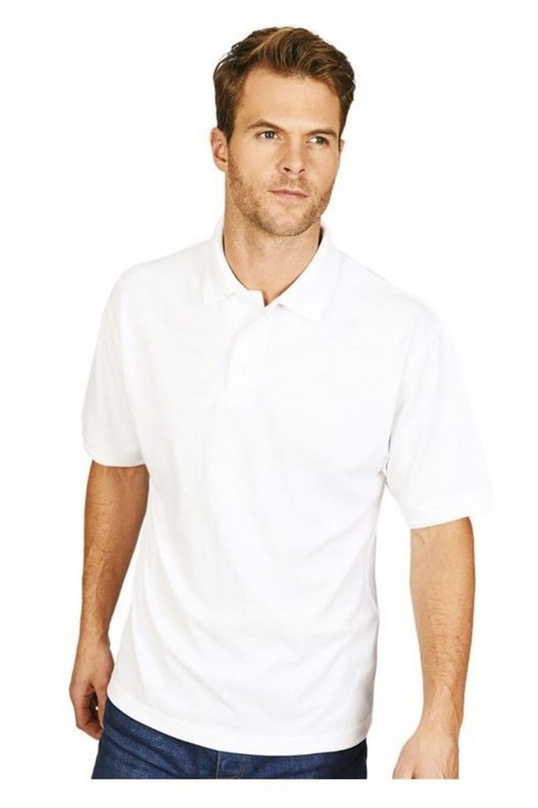 Casual Classic Mens Premium Triple Stitch Polo (White) - White
