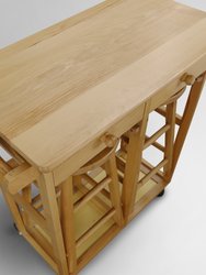 Breakfast Cart With Drop-Leaf Table