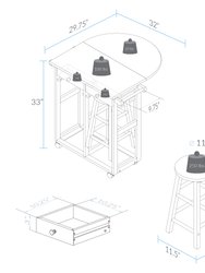 Breakfast Cart With Drop-Leaf Table