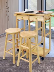 Breakfast Cart With Drop-Leaf Table