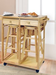 Breakfast Cart With Drop-Leaf Table