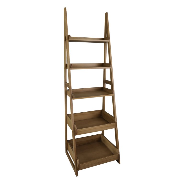 Cascade 5-Shelf Ladder Bookcase - Alpine Gray