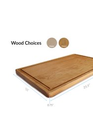 Delice Rectangle Cutting Board With Juice Drip Groove - Cherry Wood