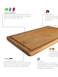 Delice Rectangle Cutting Board With Juice Drip Groove - Cherry Wood