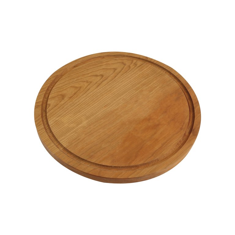 Delice Round Cutting Board With Juice Drip Groove - Cherry Wood - Natural Cherry