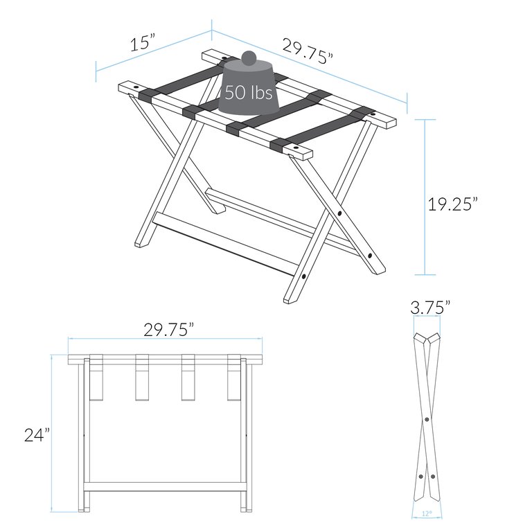 Heavy Duty 30" Extra Wide Luggage Rack