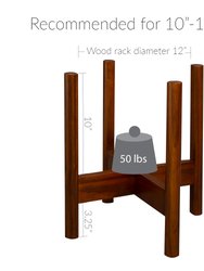 Mid-Century Modern Wood Plant Display Stand 12"
