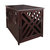 Modern Lattice Wooden Pet Crate End Table - Espresso