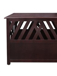 Modern Lattice Wooden Pet Crate End Table