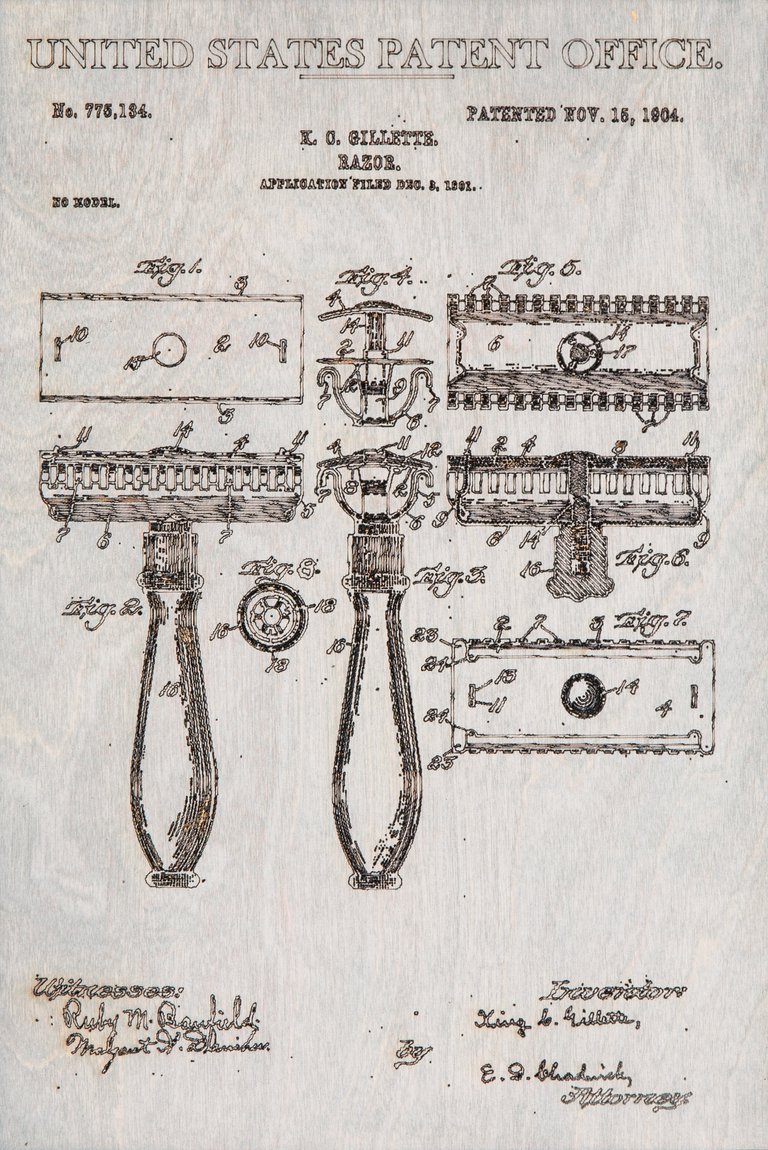 Safety Razor Patent Print