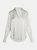 Daria French Cuff Silk Blouse - Silver