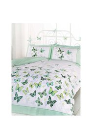 Butterfly Duvet Set - Green/White - Full - Green/White