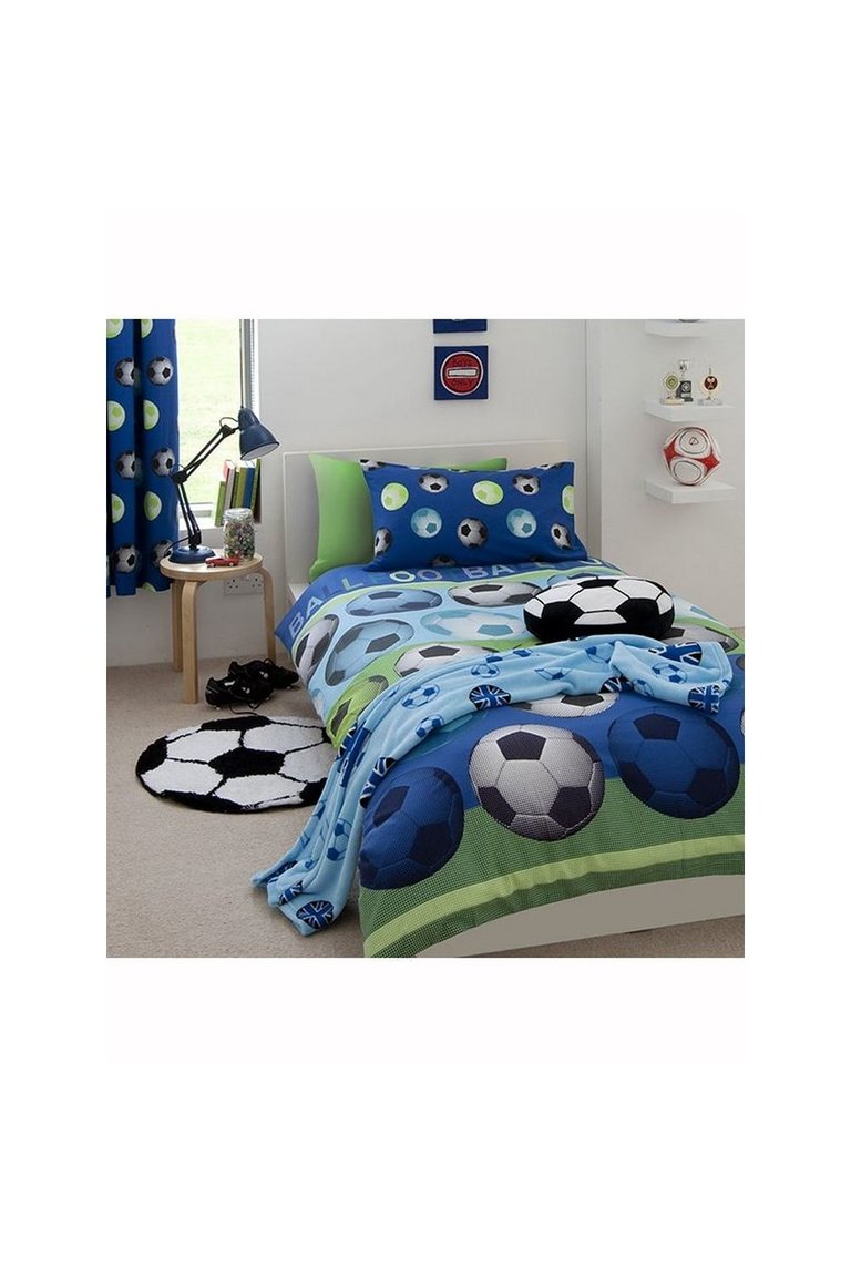 Soccer Ball Duvet Set - Blue/Green/White/Full - Blue/Green/White