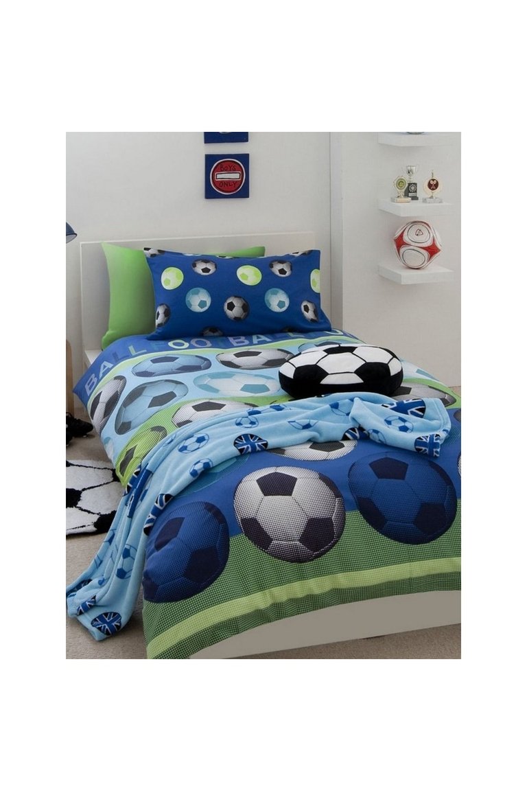 Soccer Ball Duvet Set - Blue/Green/White/Full