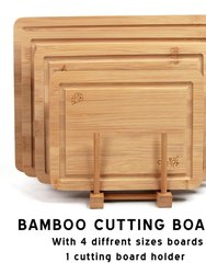 Cavepop Cutting Board Set - Set of 4 with Stand