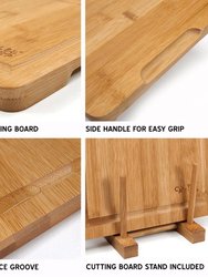 Cavepop Cutting Board Set - Set of 4 with Stand